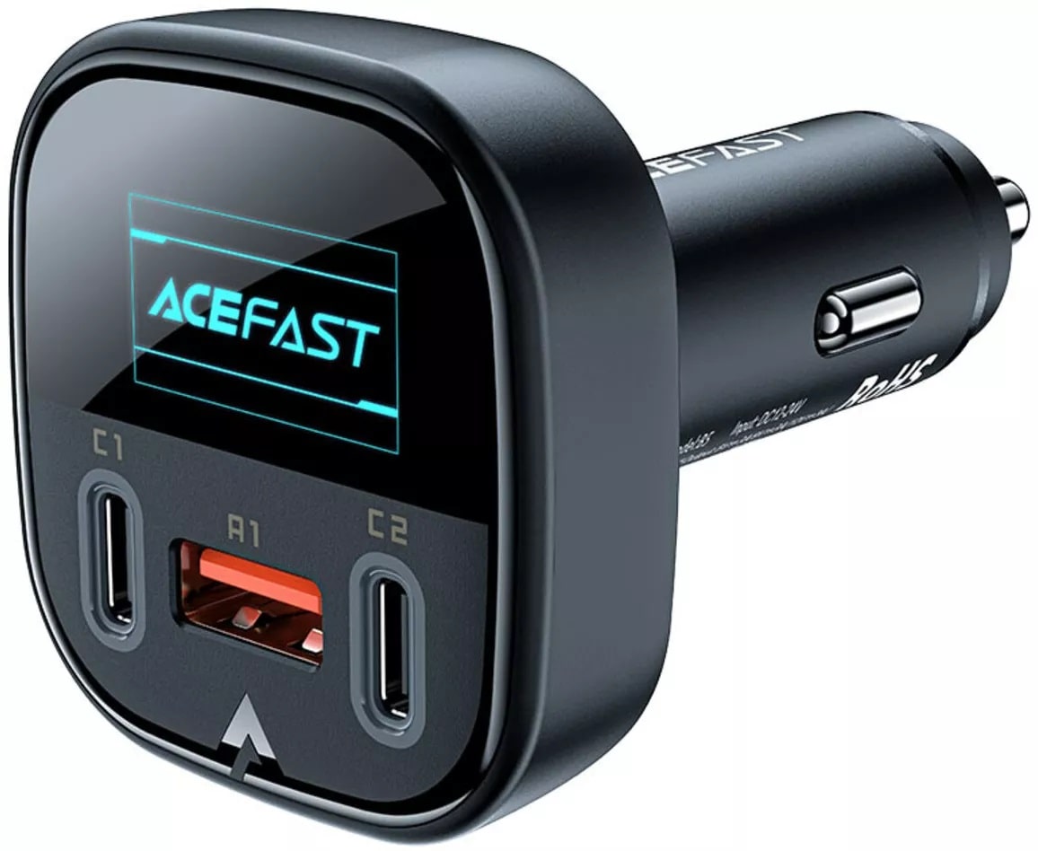 АЗП Acefast Metal B5 2xUSB-C + USB-A 101w with OLED Smart Display (Black)