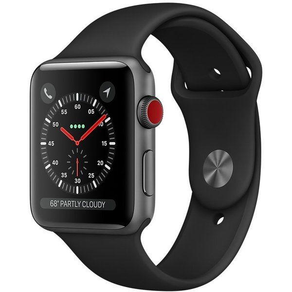 Вживаний Apple Watch Series 3 42mm GPS+LTE Space Gray Aluminum Case with Black Sport Band (MQK22)