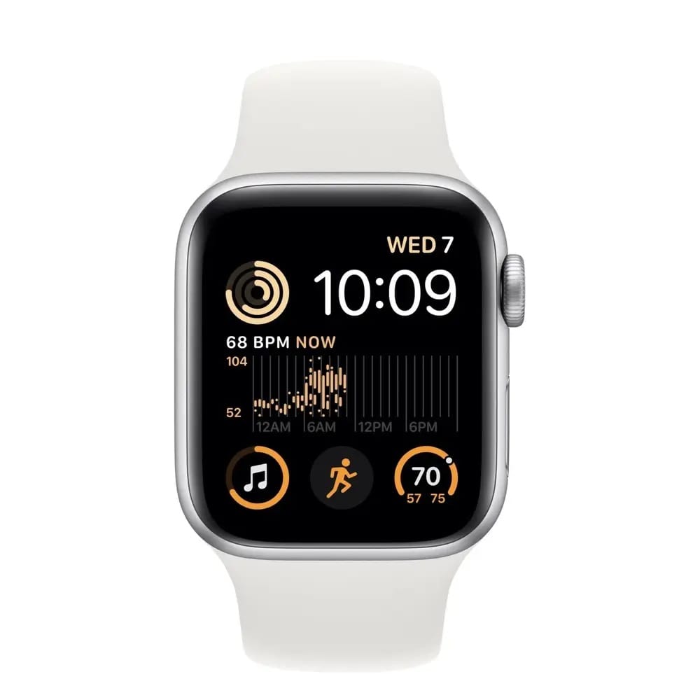 Apple Watch SE 2 GPS + Cellular 40mm Silver Aluminum Case with White Sport Band - M/L (MNTQ3) 2023 - фото 2