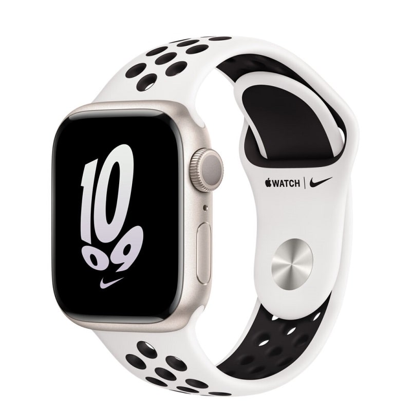 Смарт-часы Apple Watch Nike Series 8 GPS 41mm Starlight Aluminum Case w. Summit White/Black Nike S. Band (MPGK3)