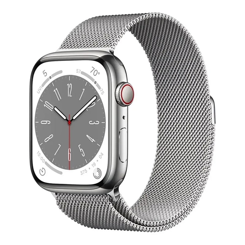 Смарт-часы Apple Watch Series 8 GPS + Cellular 41mm Silver S. Steel Case w. Milanese Loop Silver (MNJ73/MNJ83)