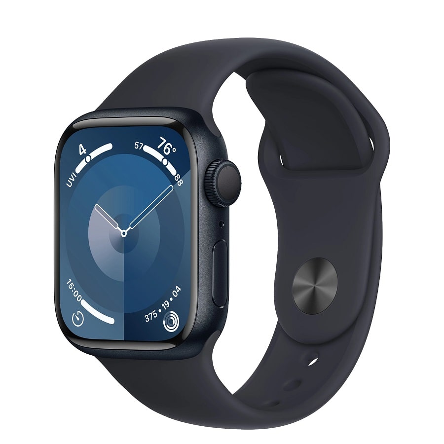 Apple Watch Series 9 GPS 41mm Midnight Aluminum Case w. Midnight Sport Band - S/M (MR8W3)