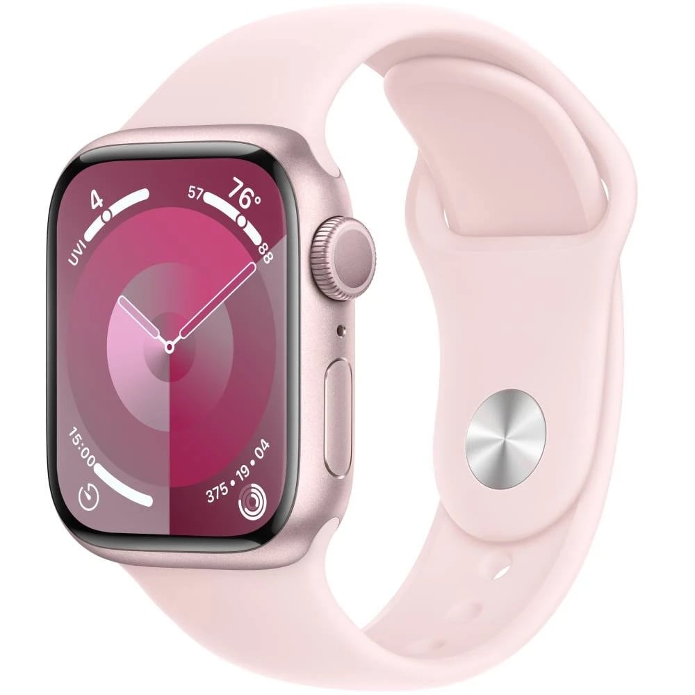 Apple Watch Series 9 GPS 41mm Pink Aluminum Case w. Light Pink S. Band - S/M (MR933)