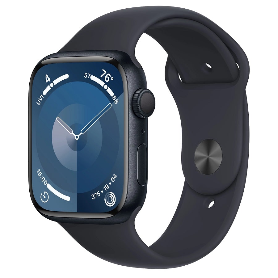 Apple Watch Series 9 GPS 45mm Midnight Aluminum Case w. Midnight S. Band - M/L (MR9A3)