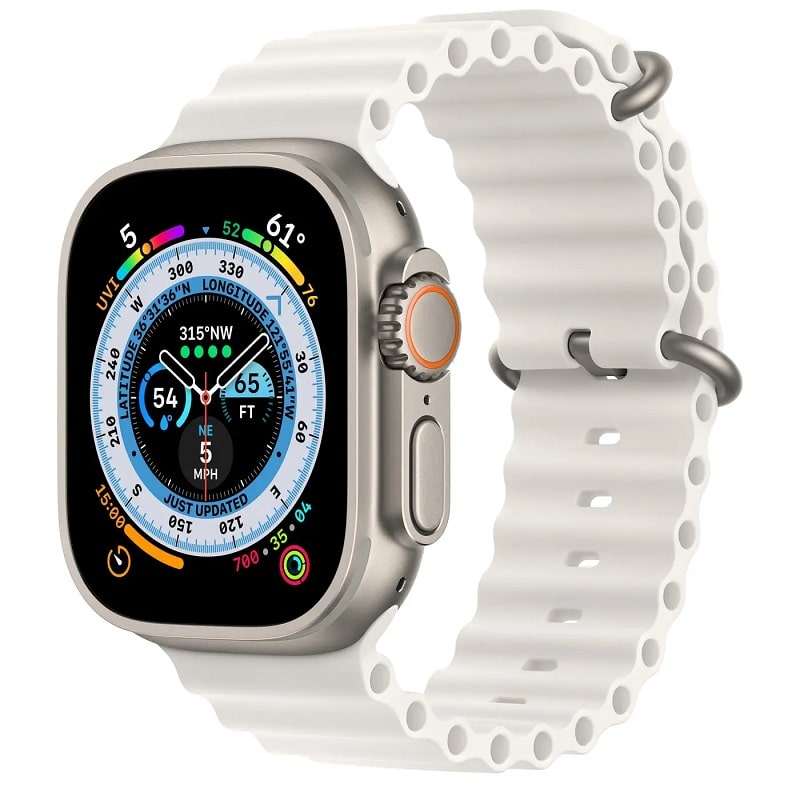 Смарт-часы Apple Watch Ultra GPS + Cellular 49mm Titanium Case with White Ocean Band (MNH83/MNHF3)