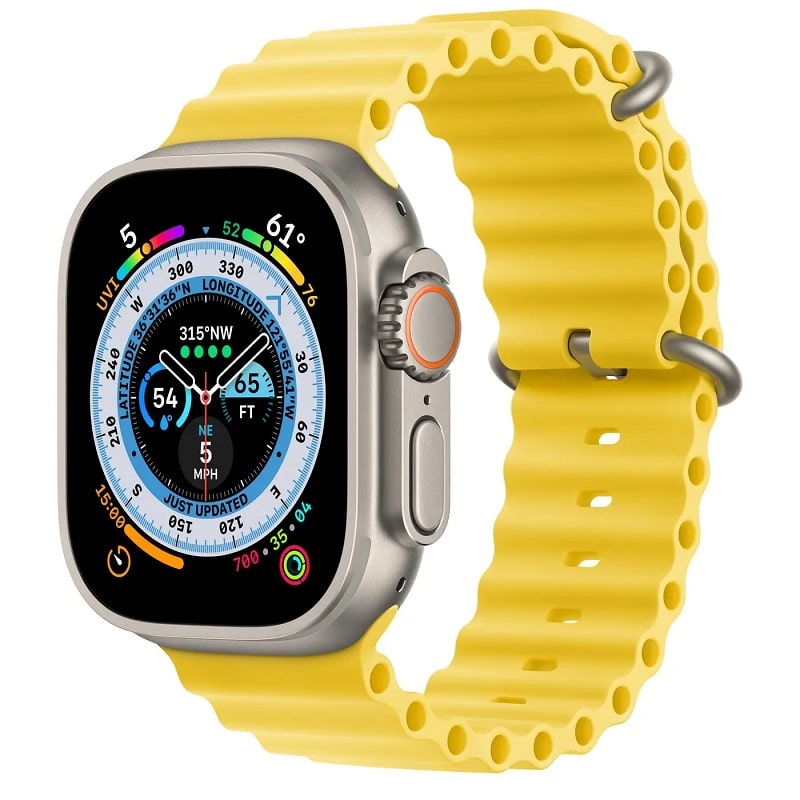 Смарт-годинник Apple Watch Ultra GPS + Cellular 49mm Titanium Case with Yellow Ocean Band (MNH93/MNHG3)