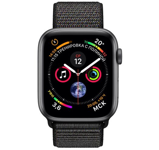 Вживаний Apple Watch Series 4 44mm GPS Space Gray Aluminum Case with Black Sport Loop (MU6E2)