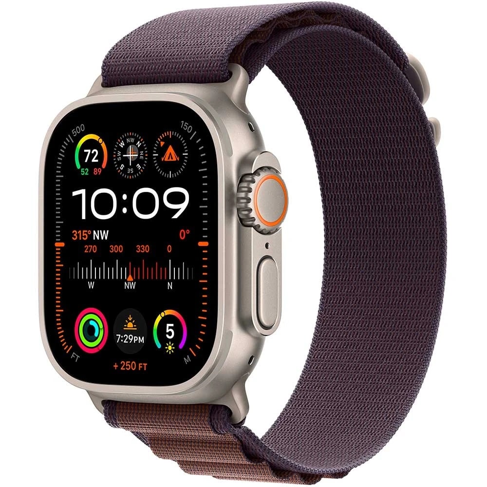 Вживаний Apple Watch Ultra 2 GPS + Cellular 49mm Titanium Case with Indigo Alpine Loop - Medium (MRET3)