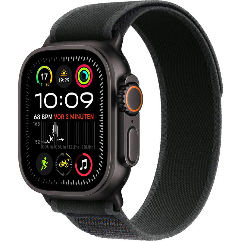 Apple Watch Ultra 2 2024 GPS + Cellular 49mm Black Titanium Case with Black Trail Loop - S/M