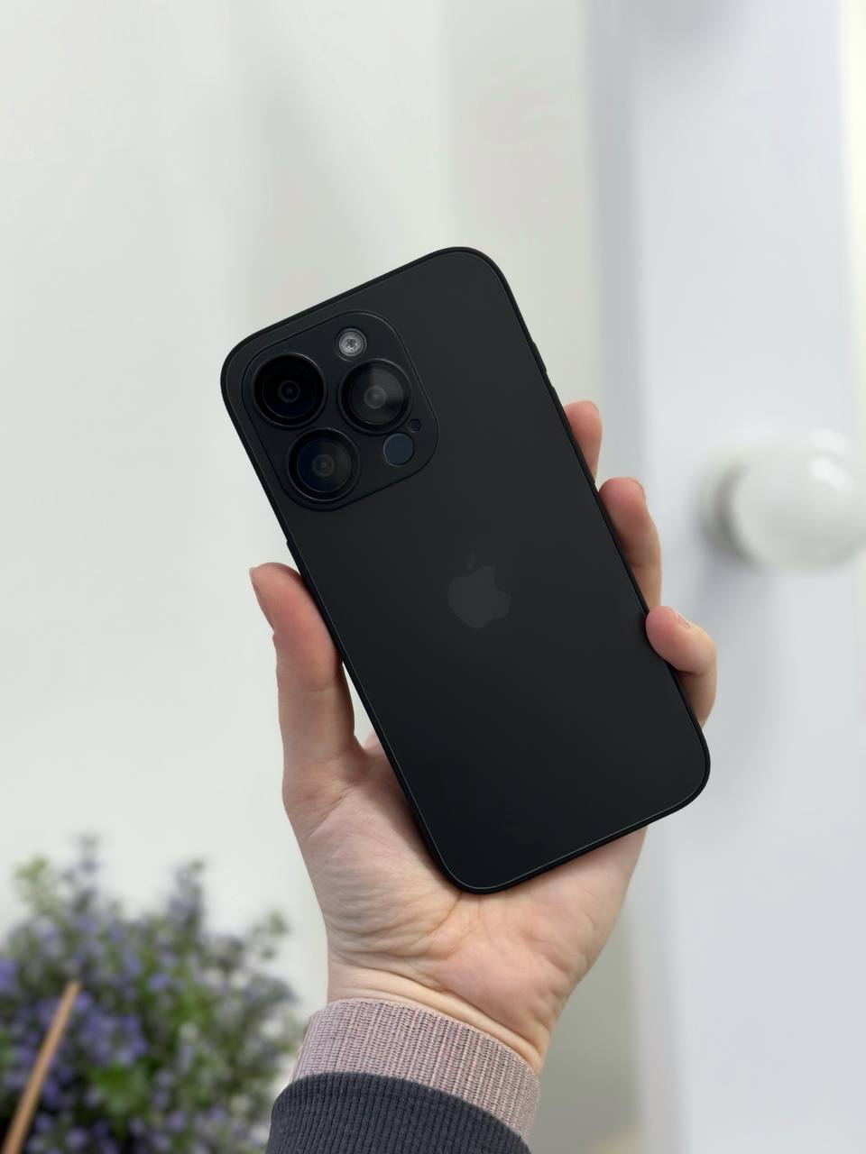 Чехол AG Glass With Magsafe iPhone 15 Pro - Black