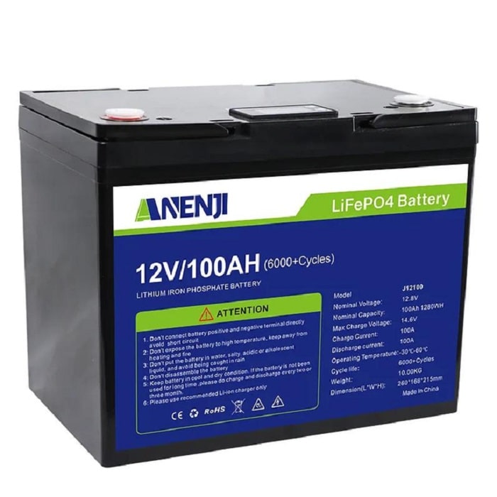 Аккумуляторная батарея Anenji Lifepo4 12v 100A ANJ