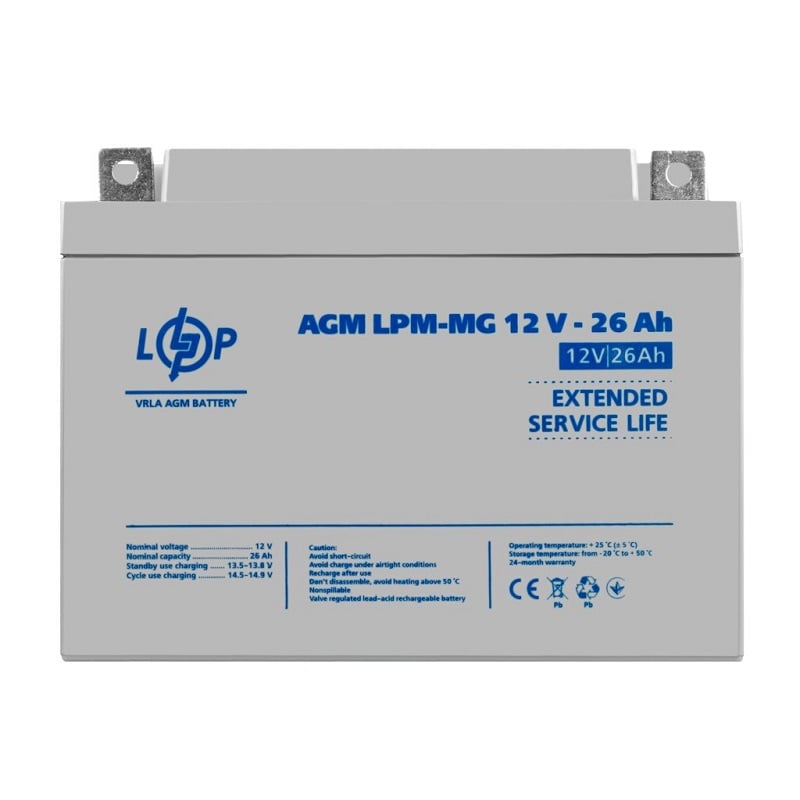 Акумулятор для ДБЖ LogicPower LPM MG 12В 26Ач (6557)