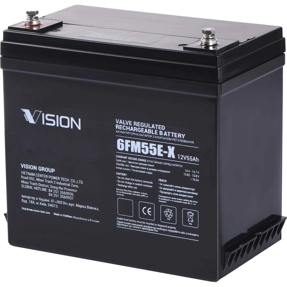 Акумулятор для ДБЖ Vision FM 12V 55Ah (6FM55E-X)