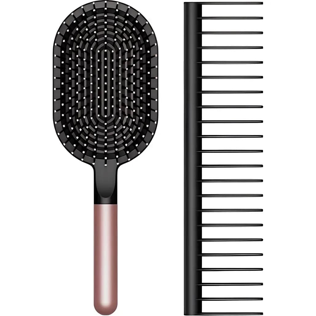 Набор расчесок Dyson-designed Paddle brush and Detangling comb Rose/Black (965003-05)