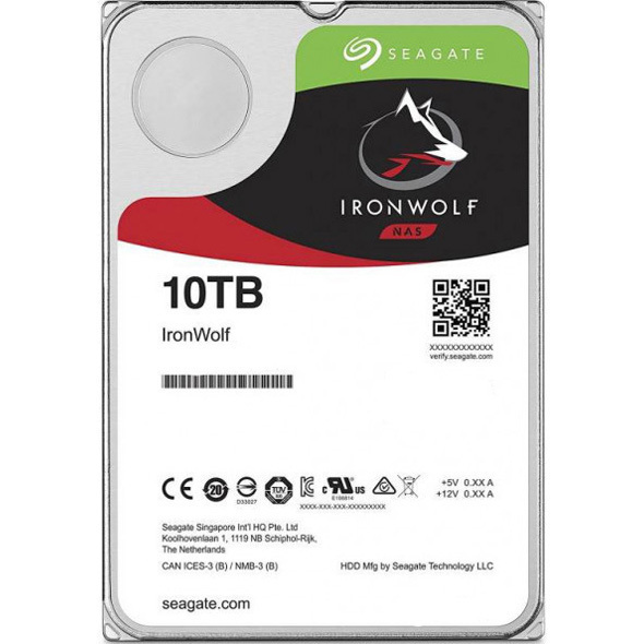 Накопитель HDD SATA 10.0TB Seagate IronWolf NAS 7200rpm 256MB (ST10000VN000)