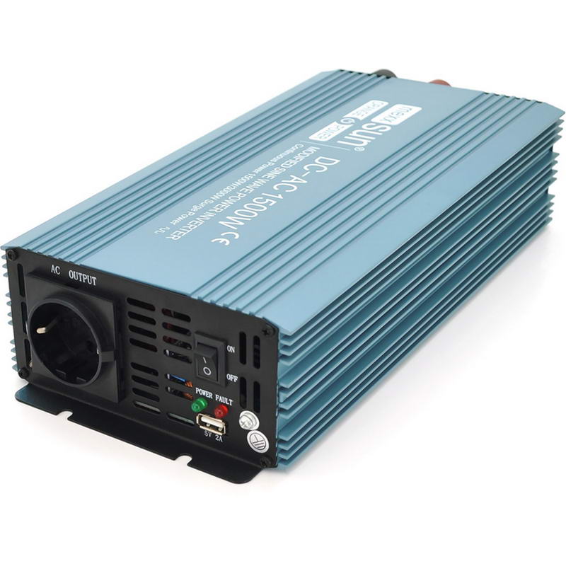 Інвертор напруги Mexxsun MXS-1500, 12V/220V, 1500W (MXS-1500-12M/29229)