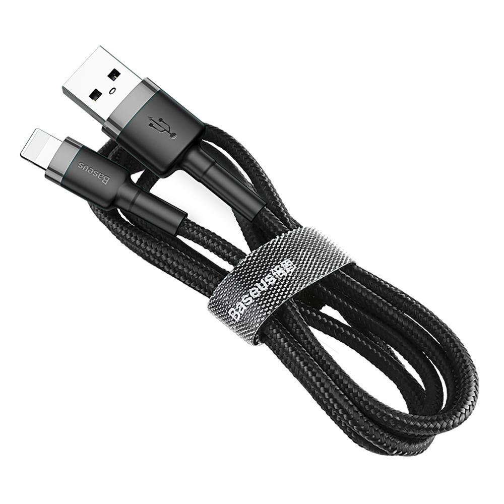 Кабель Lightning Baseus cafule Cable USB For lightning 2.4A 0.5M Gray/Black (CALKLF-AG1)