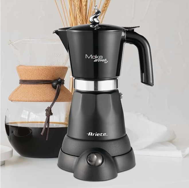 Кавоварка гейзерна Ariete Moka Aroma Elettrica Nera 1358A Black - фото 2