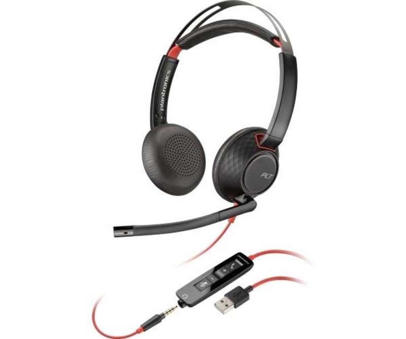 Гарнітура Poly BlackWire 5220 USB-A HS Stereo Black (80R97AA)