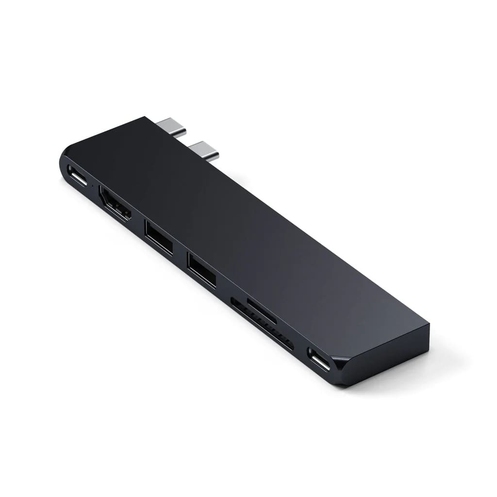 Мультипортовий адаптер Satechi Aluminum USB-C Pro Hub Slim Adapter Midnight (ST-HUCPHSD)