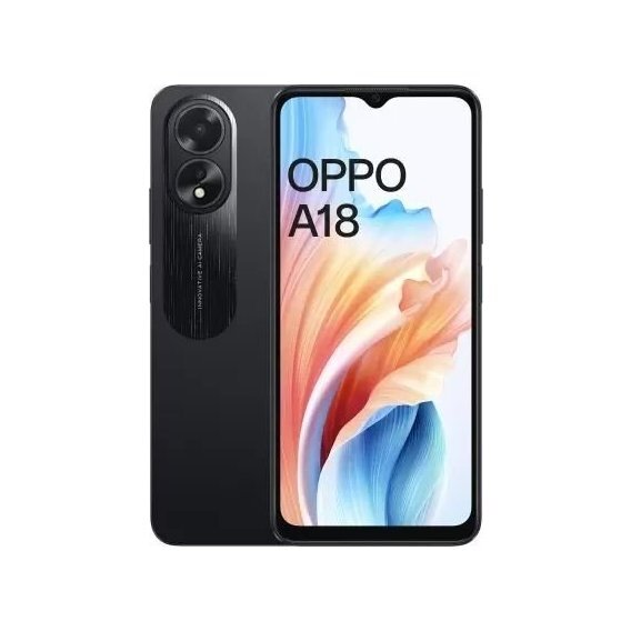 Смартфон Oppo A18 4/128GB Dual Sim Glowing Black