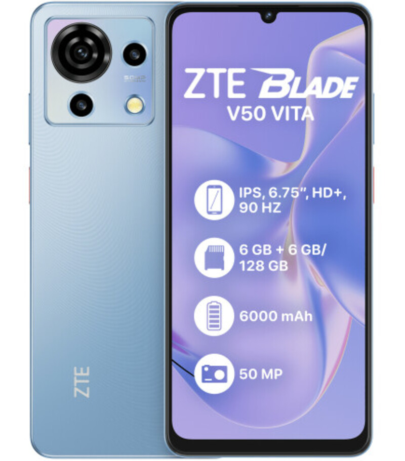 Смартфон ZTE Blade V50 Vita 6/128GB Dual Sim Blue (UA)