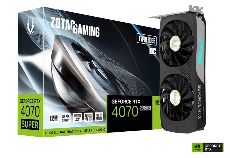 Видеокарта ZOTAC GeForce RTX 4070 SUPER 12GB GDDR6X Twin Edge OC (ZT-D40720H-10M)