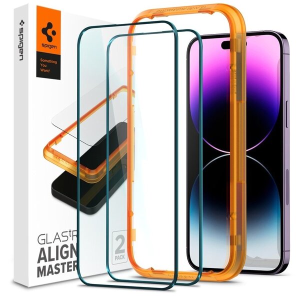 Захисне скло Spigen для iPhone 14 + / 13 Pro Max - Glas.tR AlignMaster Black