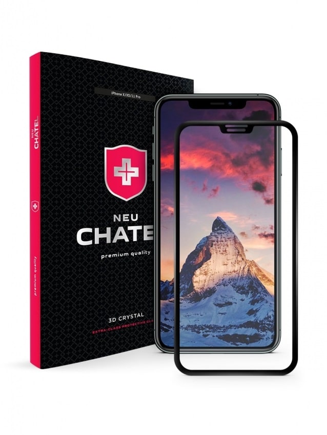 Скло + NEU Chatel Full 3D Crystal for iPhone XS Max/11 Pro Max Front Black